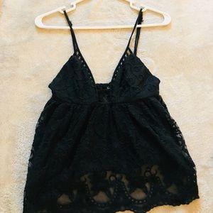 Black knit tank top